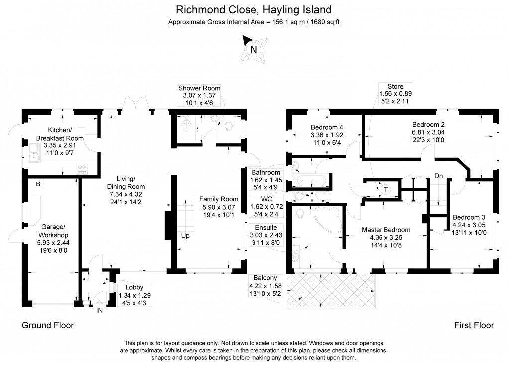 Floorplan for Richmond Close, Hayling Island, Hampshire