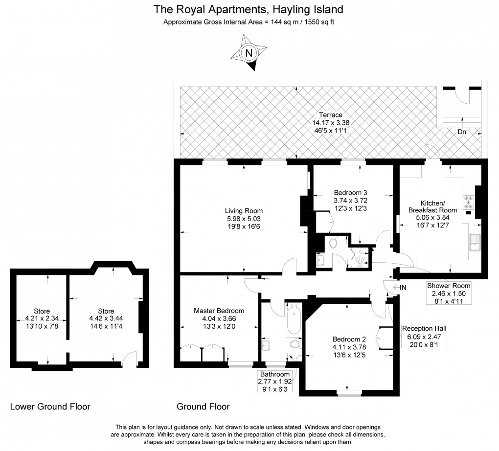 Floorplan for Royal Apartments, Hayling Island, Hampshire