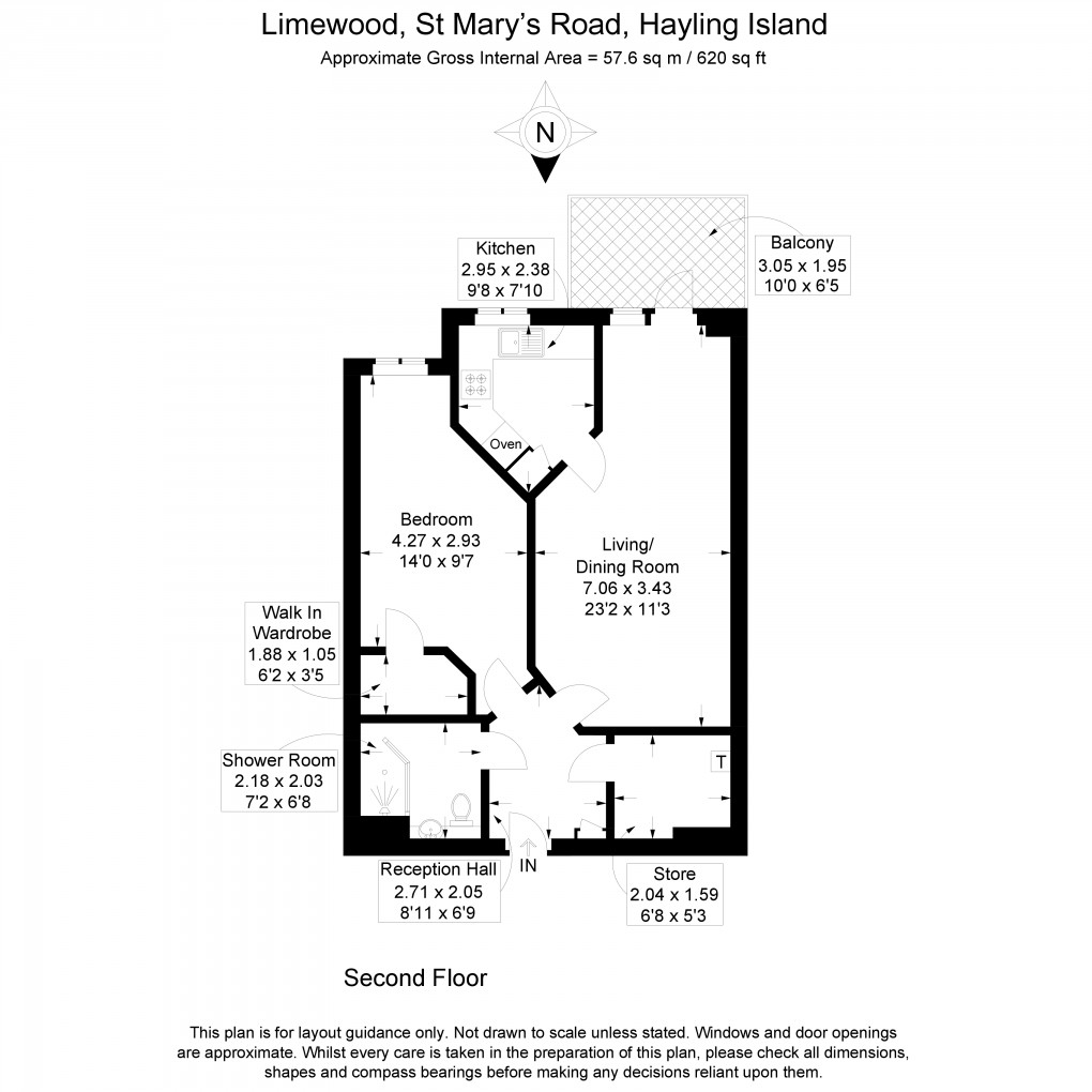 Floorplan for Limewood, St. Marys Road, Hayling Island, Hampshire