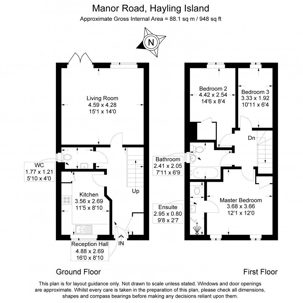 Floorplan for The Nurseries, Hayling Island, Hampshire