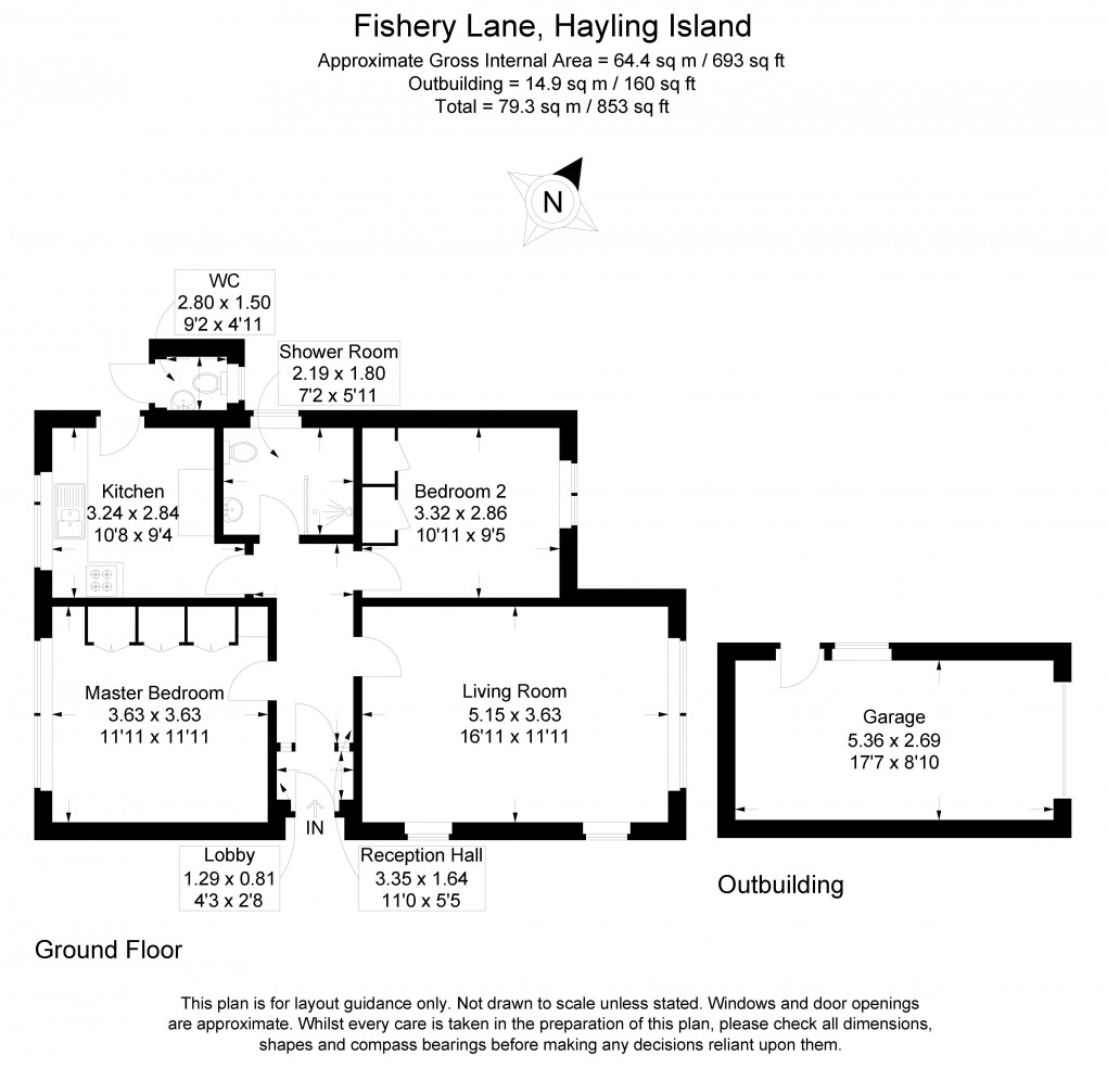 Floorplan for Fishery Lane, Hayling Island, Hampshire