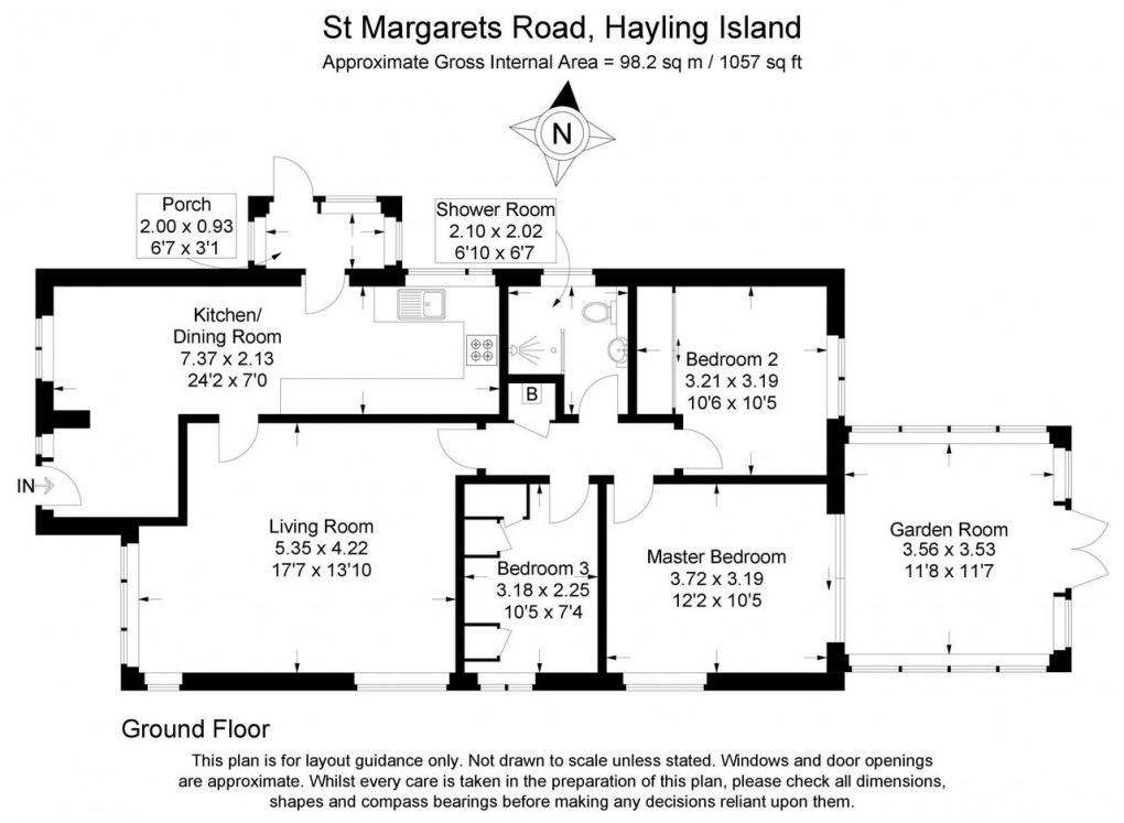 Floorplan for St. Margarets Road, Hayling Island, Hampshire